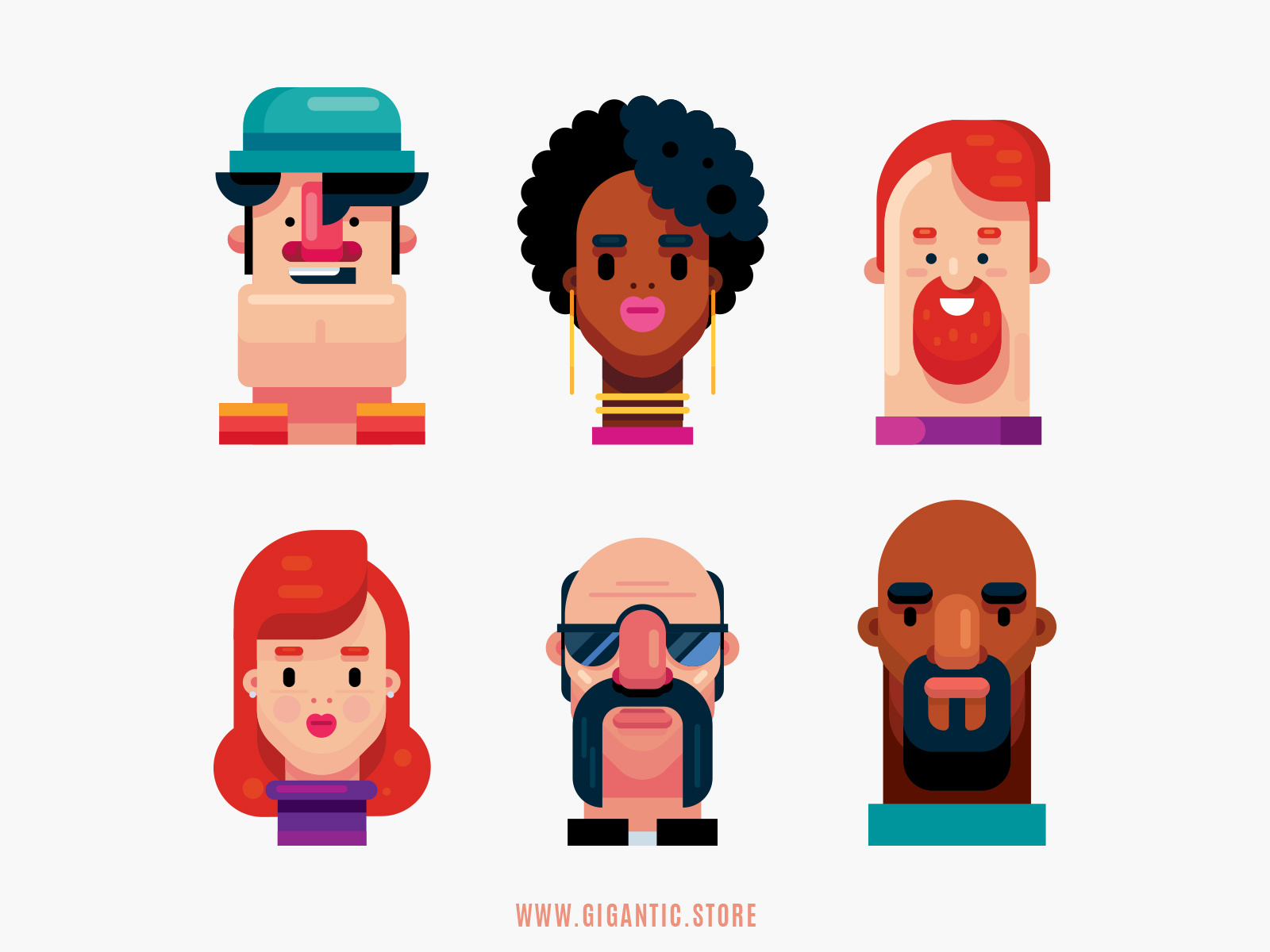 Free Vector  Avatar design for different young people